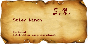 Stier Ninon névjegykártya